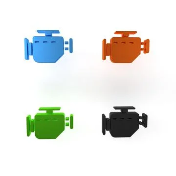 Colorful Check engine icon isolated on white background. Minimalism concept.. Stock Illustration