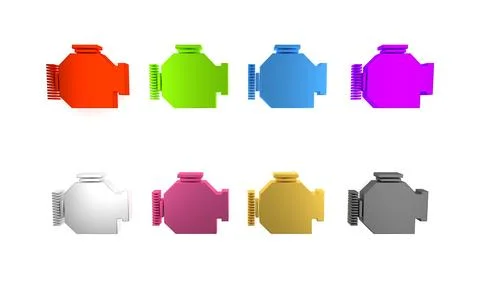 Colorful Check engine icon isolated on white background. Minimalism concept.. Stock Illustration