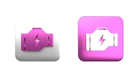 Colorful Check engine icon isolated on white background. Square button. 3D .. Stock Photos