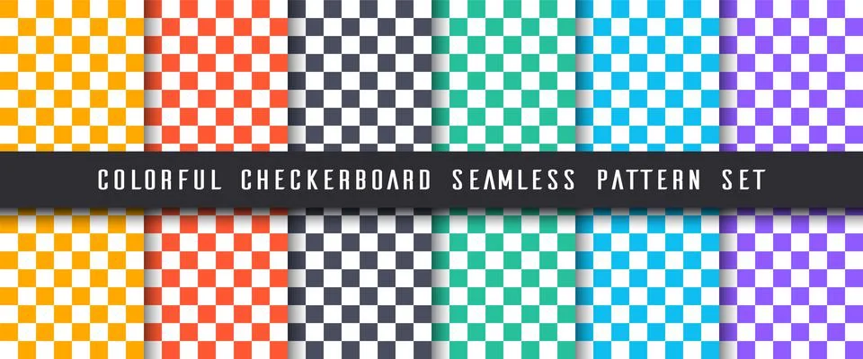 Colorful Checkerboard Pattern Background Set Stock Illustration