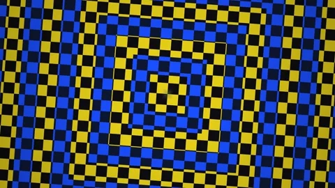 Colorful checkerboard pattern creates an optical effect Stock Footage 339330914