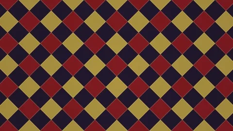 Colorful checkerboard pattern with red, yellow, and dark Stock Footage 338232630