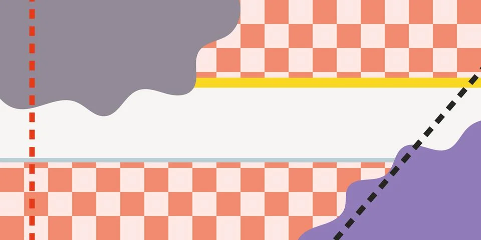 Colorful checkered abstract background with different shapes and space for text. イラスト素材