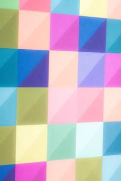 Colorful checkered abstract background, variable sizes backdrop Stock Photos