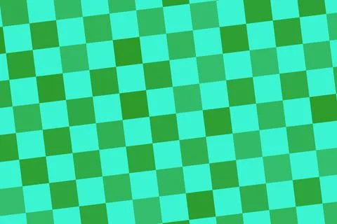 Colorful checkered pattern of blue and green squares Stock Illustration