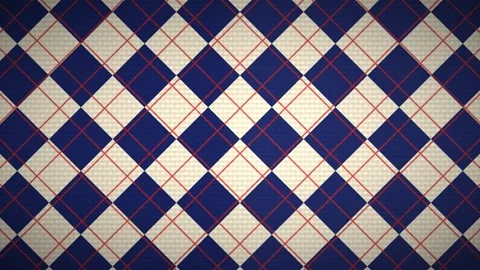 Colorful checkered pattern on fabric with diagonal lines Stock Footage 339304778