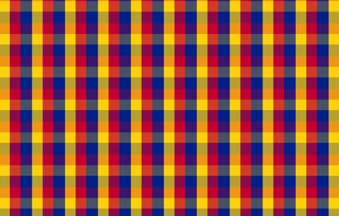 Colorful Checkered Plaid Pattern Background With Red Yellow Blue Stripes Fo.. Stock Illustration