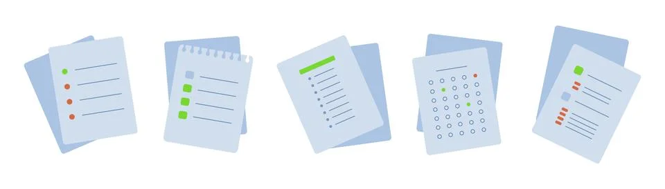 Colorful checklist and task planner icon set. Productivity tool vector Illustrazione stock