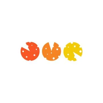 Colorful cheese like circle vector illustration isolated on white background. Stock Illustration
