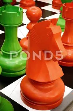 Colorful chess knight Stock Photos