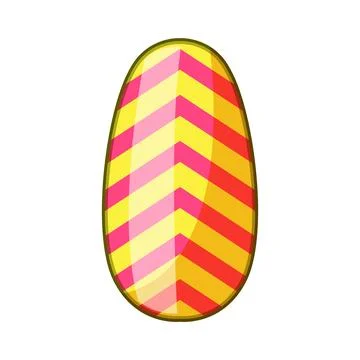 Colorful chevron pattern artificial nail art design 스톡 일러스트