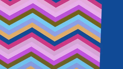 Colorful Chevron Pattern Background with Solid Blue Panel Stock Footage 332044113