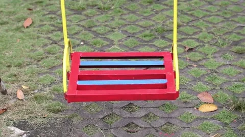 Colorful Childrens Swing Bench Stock Footage 301445485