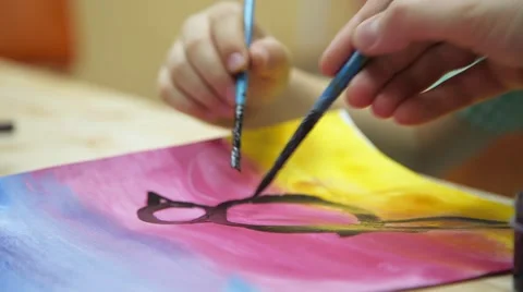 Colorful child's drawing Stock Footage 59605807