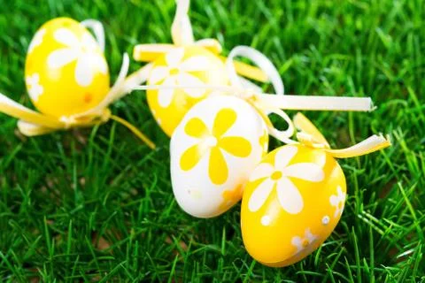 Colorful chocolate easter eggs Stock Photos
