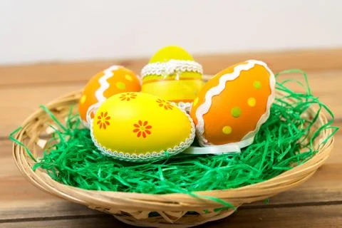 Colorful chocolate easter eggs Stock-Fotos