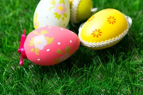 Colorful chocolate easter eggs Foto stock