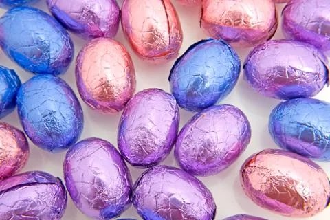 Colorful chocolate easter eggs Foto stock