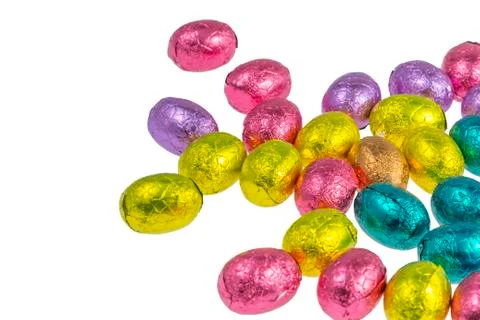Colorful chocolate easter eggs Stock Photos