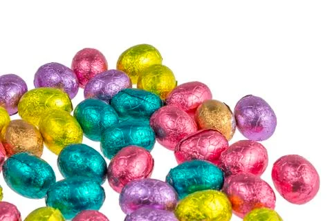 Colorful chocolate easter eggs Stock Photos