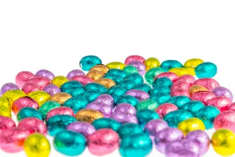 Colorful chocolate easter eggs Stock Photos