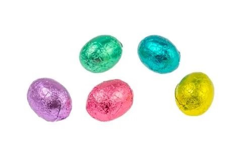 Colorful chocolate easter eggs Stock Photos
