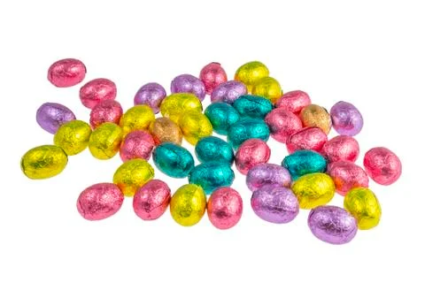 Colorful chocolate easter eggs Stock Photos