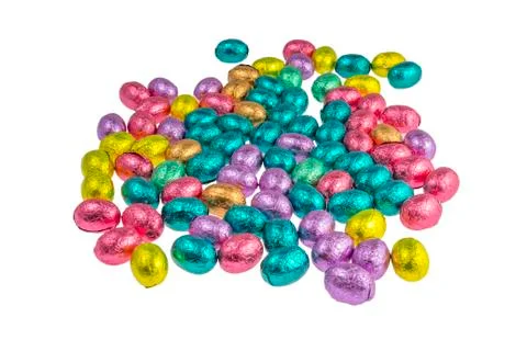 Colorful chocolate easter eggs Stock Photos