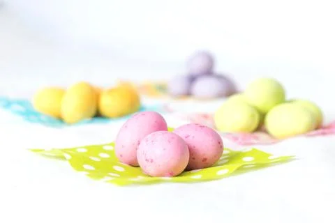 Colorful chocolate easter eggs Stock Photos