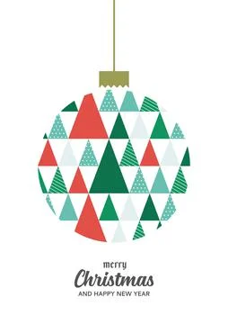 Colorful Christmas ball with triangle pattern 스톡 일러스트