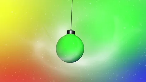 Colorful christmas bauble swing on the string loop motion Stock Footage 344790773