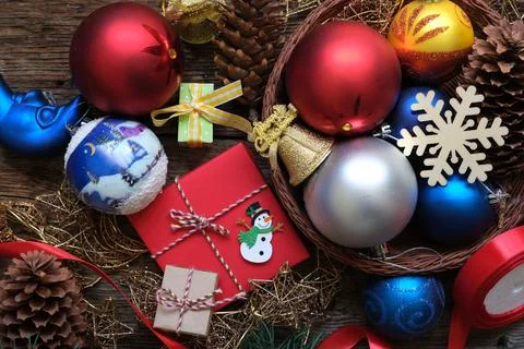A colorful Christmas composition. Stock Photos