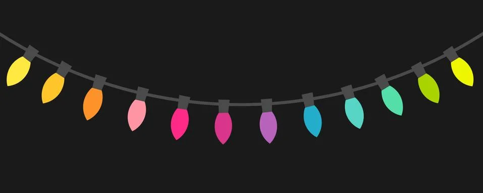 Colorful Christmas lights string. Vector illustration Stock Illustration
