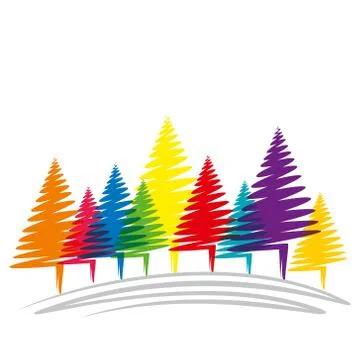 Colorful Christmas tree background vector Illustrazione stock