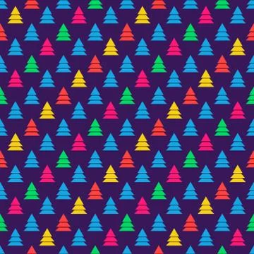 Colorful christmas trees seamless pattern Stock Illustration