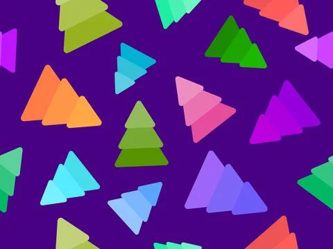 Colorful Christmas trees seamless pattern. Christmas and New Year tree patter Stock Illustration