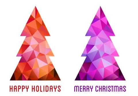 Colorful Christmas trees, vector Stock Illustration