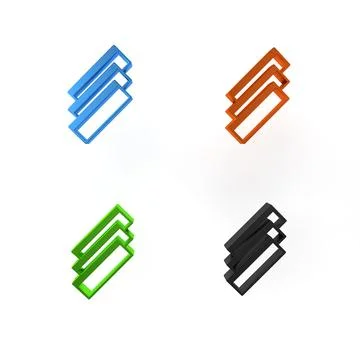 Colorful Cigarette rolling papers pack icon isolated on white background. M.. Stock Illustration