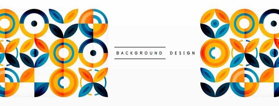 Colorful circle abstract background. Template for wallpaper, banner Иллюстрация