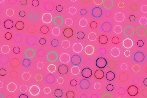 Colorful circle and square pattern on pink background 스톡 일러스트