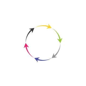Colorful circle arrows vector icon recycle logo symbol Illustrazione stock