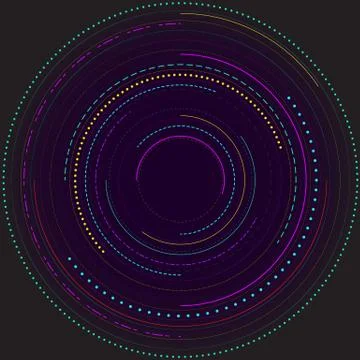 Colorful circle on black background Stock Illustration