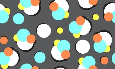 Colorful circle. chaotic pattern circle. Seamless pattern on gray background. Illustrazione stock