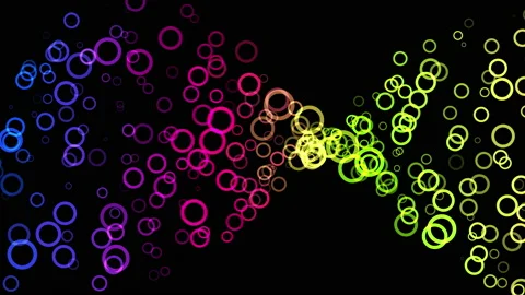 Colorful circle dancing motion graphic background 4K UHD footage Stock-Footage 142885786