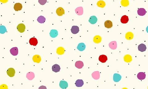 Colorful circle doodle seamless pattern. Seamless imitation of hand drawn Stock Illustration