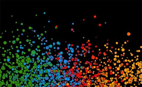 Colorful circle dots abstract tech geometric background Stock Illustration