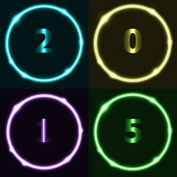 Colorful circle effect with 2015 Illustrazione stock