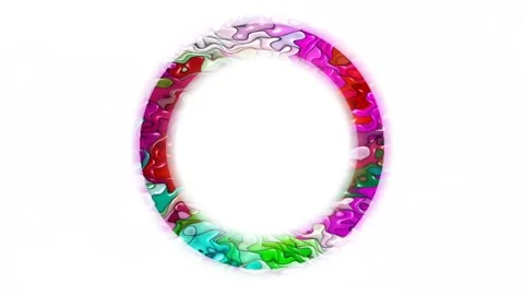 Colorful circle frame on a white background, colorful cube patterns Video stock 132646607