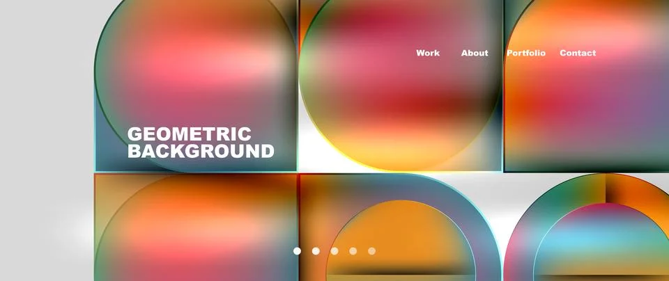 Colorful circle geometric pattern on a white background Stock Illustration