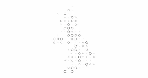 Colorful Circle Grid Map of United Kingdom Stock Footage 311017040